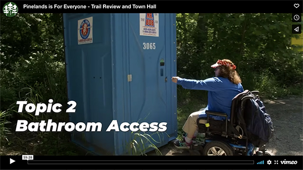 The Pinelands is for everyone, virtual town hall, Bathroom access