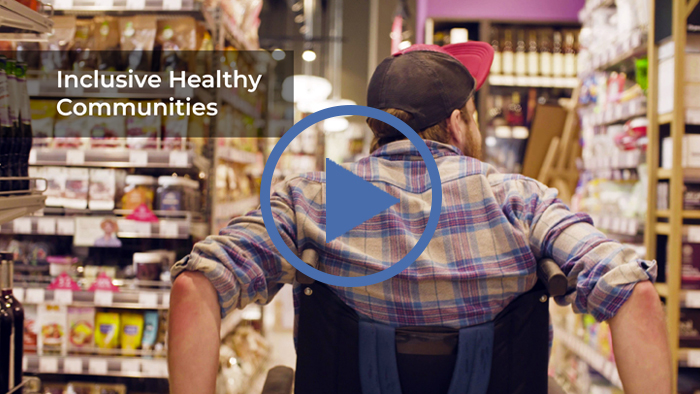 An play icon for the Inclusive Healthy Communities video