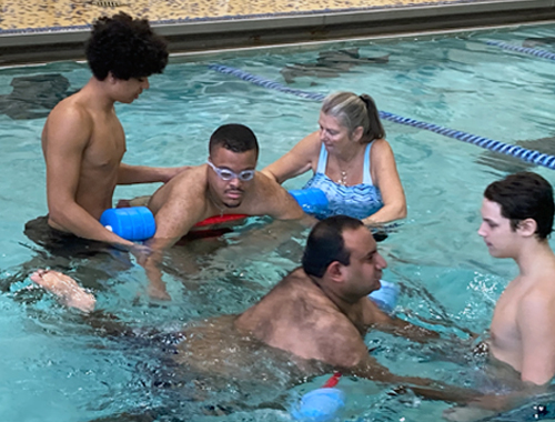 Swim class for adults with disabilities at Raritan Valley YMCA