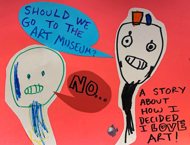 Art work by students displayed at Paul Robeson Community School